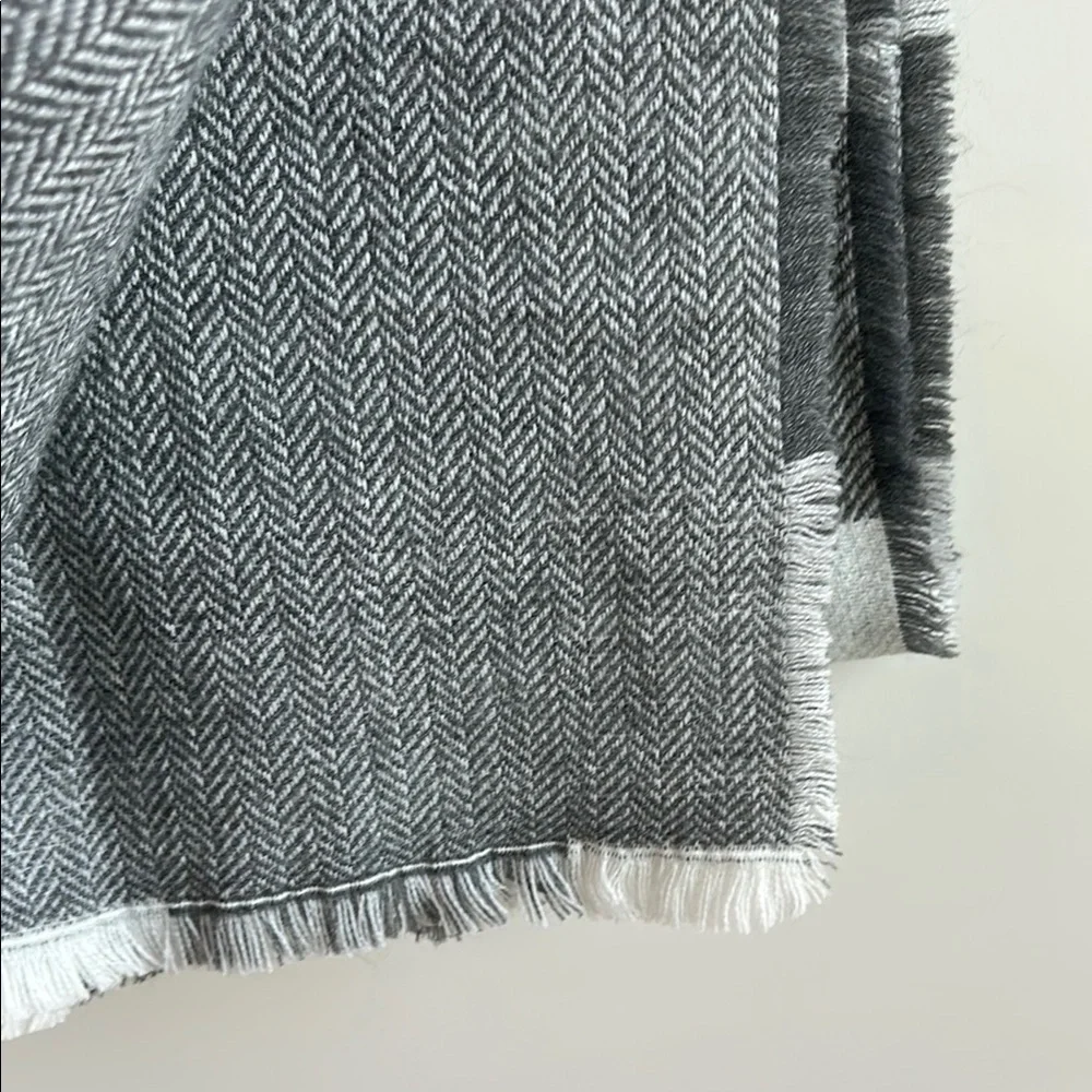 Loft Plaid Black and White Scarf